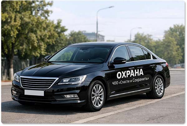 Автомобиль охраны ЧОО Спасти и Сохранить